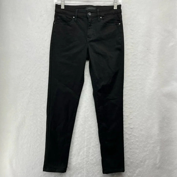 Uniqlo Denim - Uniqlo Jeans Womens Sz 25 Black Mid Rise Zip Fly Stretch Slim Straight Leg Denim